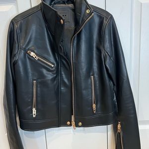 BLANK NYC vegan leather jacket with rose gold hardware. Worn once